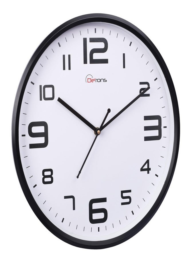 De'rons De’rons 12 Inches Step Movement Quartz Round Poster Design Plastic Wall Clock for Home Kitchen Bedroom Hall Living Room Office (DC-125BFF-White) - Image 2