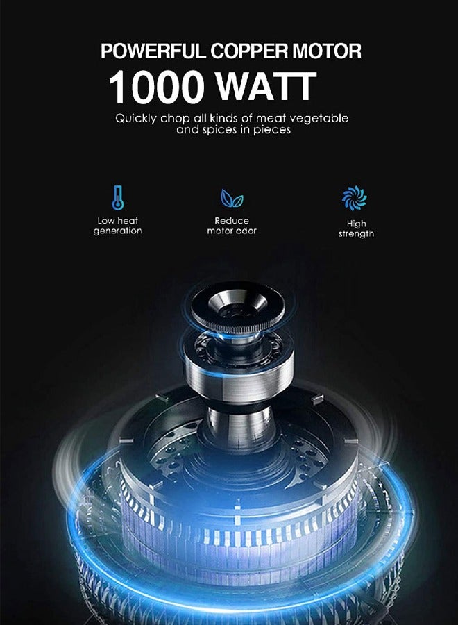 آر إيه أف مفرمة لحم كهربائية ، 2 سرعات ، مفرمة طعام ، 3.0 لتر ، 1000 واط ، 4 شفرات من الفولاذ المقاوم للصدأ ، مفرمة من الفولاذ المقاوم للصدأ للمطبخ ، الخضار ، البصل ، الثوم ، السلطة ، أغذية الأطفال ، الفاكهة ، المكسرات ، ر. 7031 - Image 4