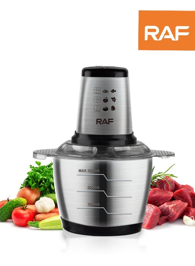 آر إيه أف مفرمة لحم كهربائية ، 2 سرعات ، مفرمة طعام ، 3.0 لتر ، 1000 واط ، 4 شفرات من الفولاذ المقاوم للصدأ ، مفرمة من الفولاذ المقاوم للصدأ للمطبخ ، الخضار ، البصل ، الثوم ، السلطة ، أغذية الأطفال ، الفاكهة ، المكسرات ، ر. 7031 - Image 1