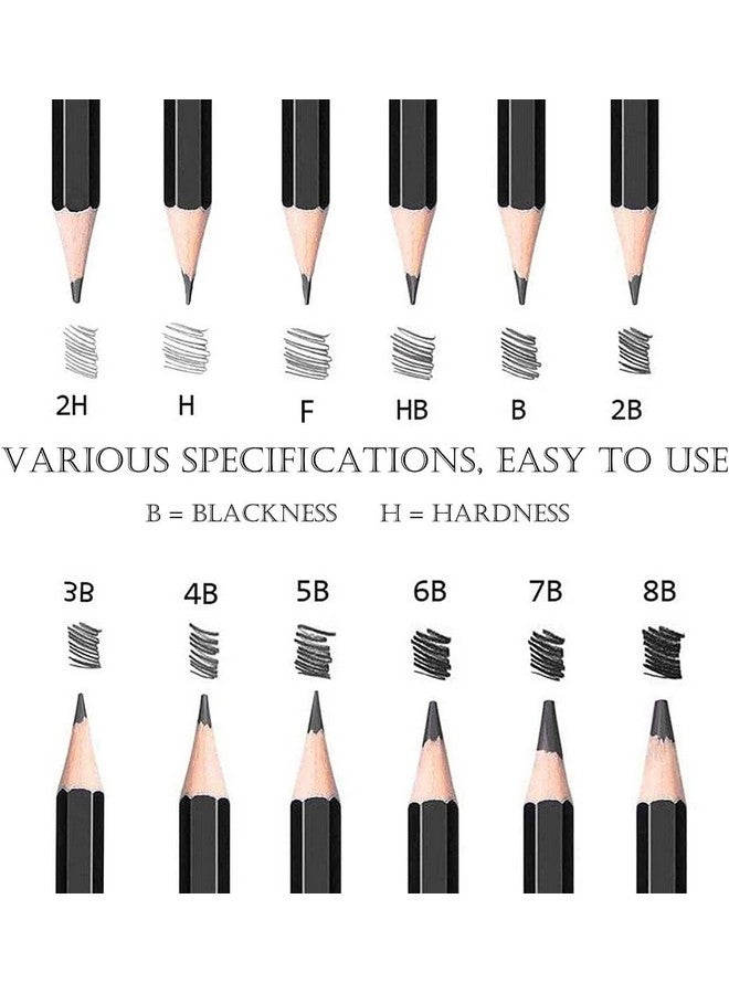 Corslet مجموعة أقلام رسم كورسلت: 12 قطعة قلم رسم B 2B 3B 4B 5B 6B 7B 8B Hb H 2H F في علبة معدنية مع 50 ورقة دفتر رسم A5 - Image 3