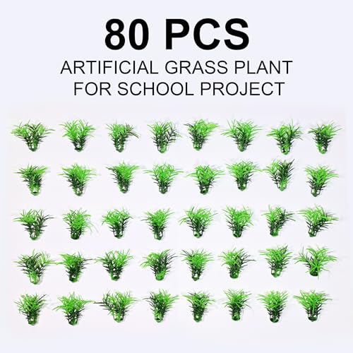 AMAROBA Plastic 80 Pcs Artificial Grass Plant For School Project Work, Green Grass Can Be Used In School Projects/Science Models/Summer Craft Projects By Kids Or Adults (Pack Of 80) - Image 2