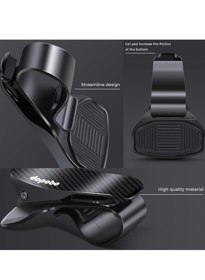 ELTRAZONE Car Phone Clip Holder Dash HUD Mount Clamp Mobile Satnav GPS Cradle for iPhone 13/12 /11 Pro Max XS XR Samsung S20 S10 A71 Huawei P40 Nokia OnePlus Black - Image 4