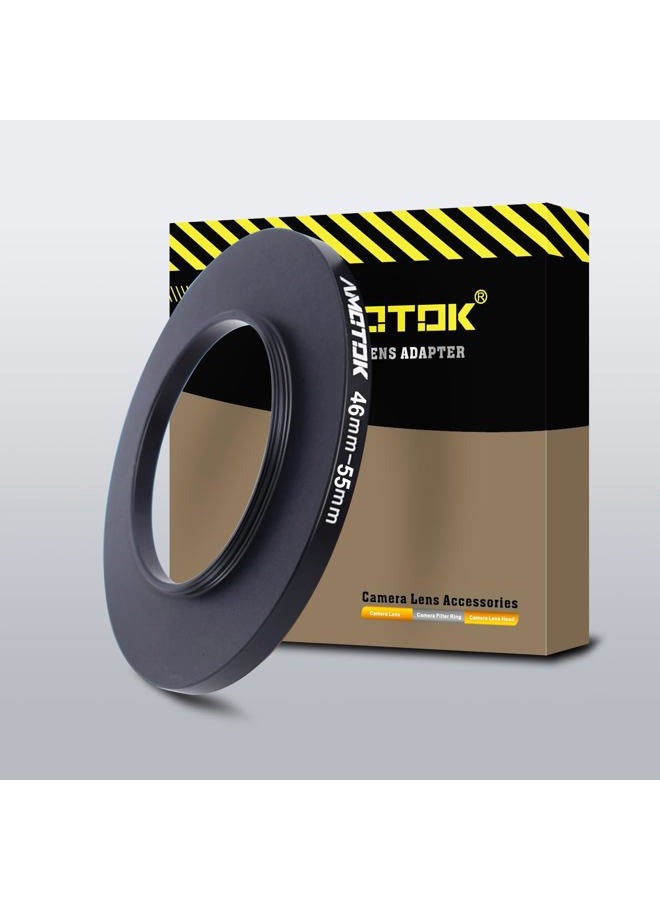 AMOTOK 46mm Lens to 55mm Camera Lens Adapter,46mm to 55mm Filter Step-Up Adapter Ring,Compatible All 55mm Filter Accessory - Image 1