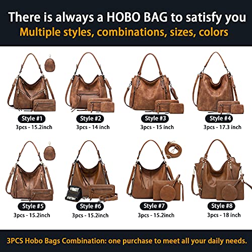 lapsting Hobo Handbags for Women Purse Ladies Boho Shoulder Bag Crossbody Bags Brown Vegan Leather - Image 3