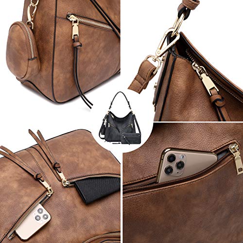 lapsting Hobo Handbags for Women Purse Ladies Boho Shoulder Bag Crossbody Bags Brown Vegan Leather - Image 2