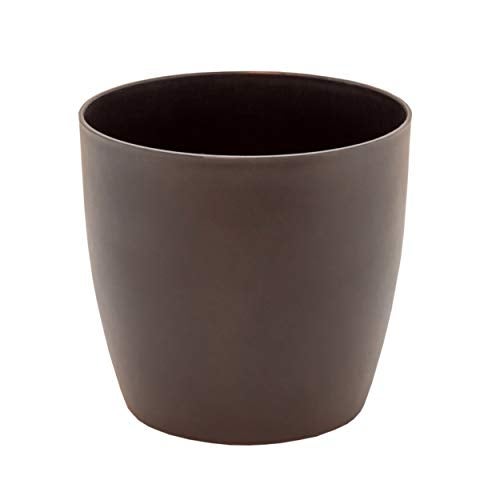 garbnoire Gardening Flower Pots - 5 Inch Plastic Flower Pots | Modern Decorative Indoor Outdoor Planters/Pots - Pack of (5, Coffee) - Image 2