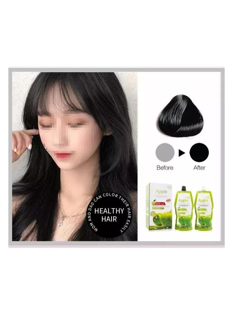Apple Ammonia-Free Black Hair Cream, No-Toxic, No Stimulation, Natural Black Hair Color cream - 500ml - Image 4