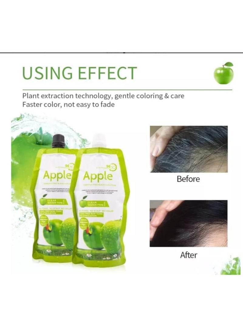 Apple Ammonia-Free Black Hair Cream, No-Toxic, No Stimulation, Natural Black Hair Color cream - 500ml - Image 5