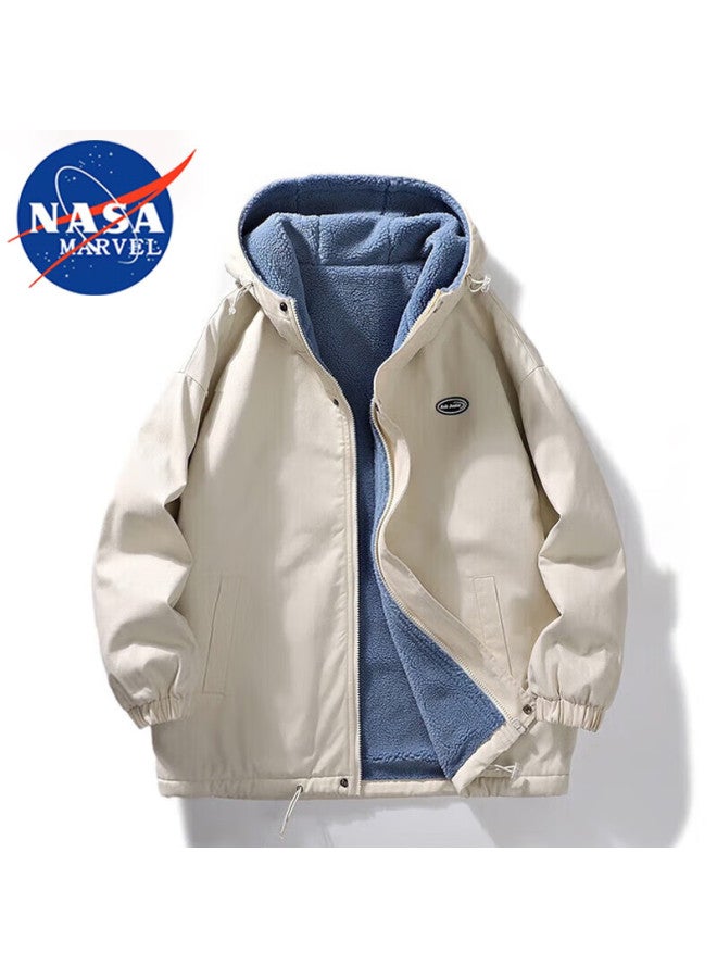 Nasa Marvel Valentine's Day Gift Cotton Jacket For Men, Winter Coat, Puffer Jacket, Lambswool Hooded Trendy Fleece-lined Outerwear - Image 2