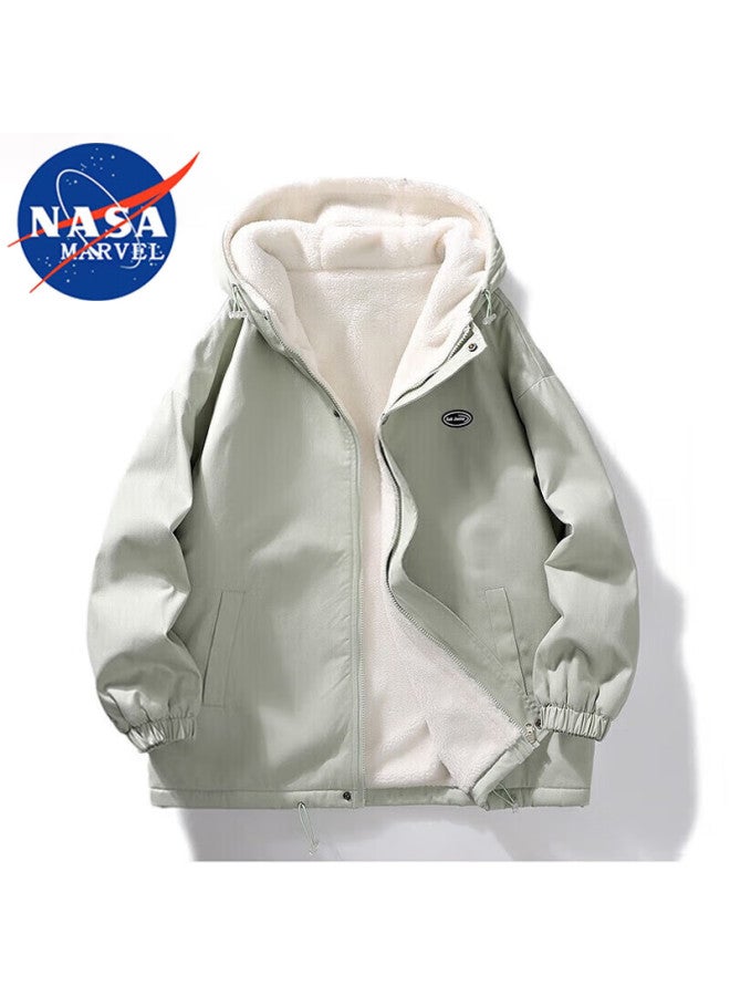 Nasa Marvel Valentine's Day Gift Cotton Jacket For Men, Winter Coat, Puffer Jacket, Lambswool Hooded Trendy Fleece-lined Outerwear - Image 3