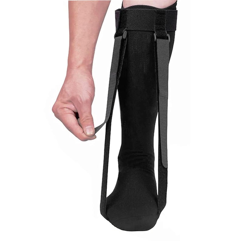 woobles Plantar Fasciitis Night Splint Sock, Adjustable Dual Strap Design Dorsiflexion Night Splint Compression Socks Sleeping Stretch Sock for Fascia, Tendon and Calf Stretching or Arch Pain(L) - Image 1