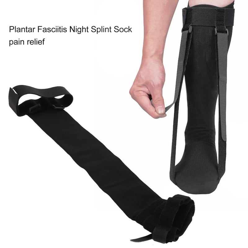 woobles Plantar Fasciitis Night Splint Sock, Adjustable Dual Strap Design Dorsiflexion Night Splint Compression Socks Sleeping Stretch Sock for Fascia, Tendon and Calf Stretching or Arch Pain(L) - Image 5