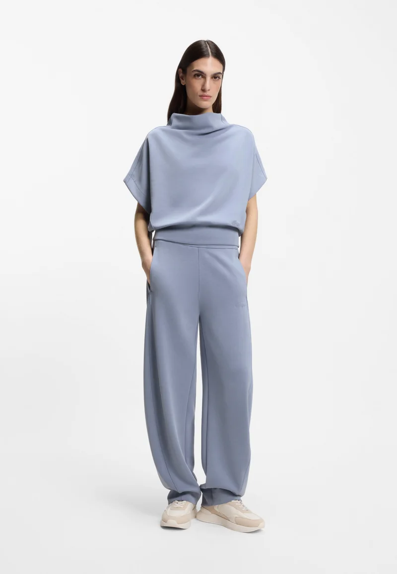 BOSS Blue Balloon-fit tracksuit bottoms with logo embroidery for Women | Best Price UAE