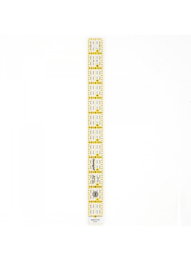 Omnigrid Omnigrid Quilter's Ruler, 1" x 12-", Clear  - Image 1