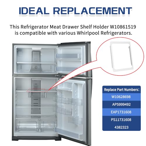 KOZHOM [Upgraded] W10861519 Deli Drawer Hanger, Refrigerator Meat Drawer Shelf Holder for Whirlpool WRT148/WRT311/WRT318, Replaces W10628698, 4382323, AP5999492 - Image 3