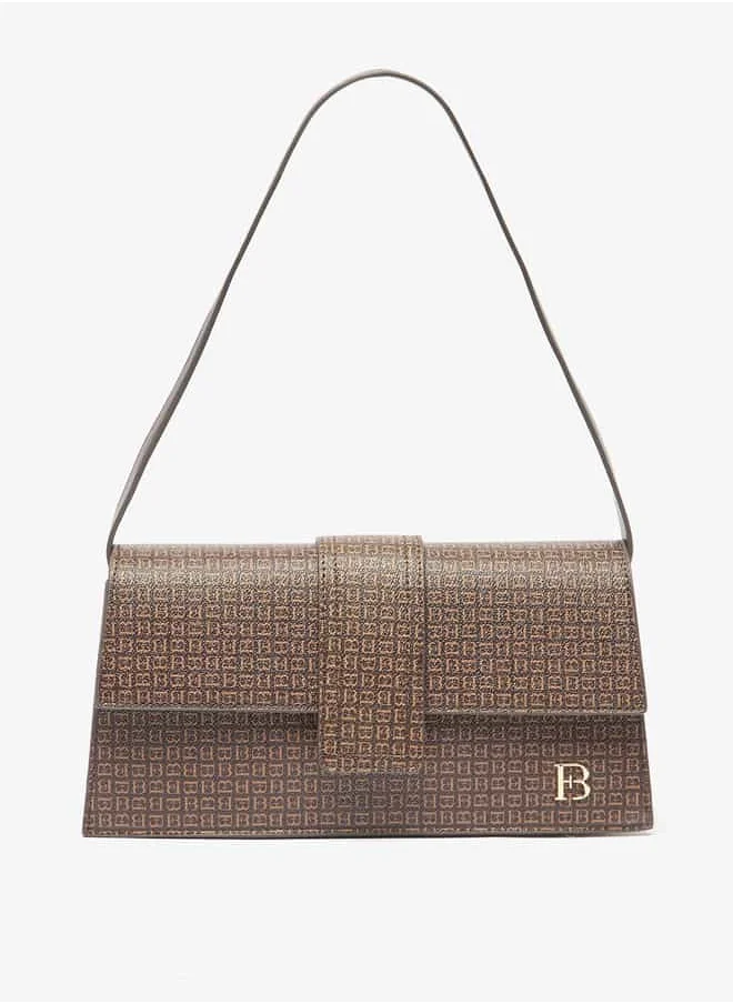 فلورا بيلا من شو إكسبرس Women Monogram Print Shoulder Bag with Button Closure