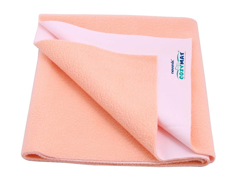 Newnik Newnik Baby Mat Waterproof dry sheet/Reusable Absorbent Sheets/Underpads (Size: 140cm X 100cm) Peach, Large  - Image 1