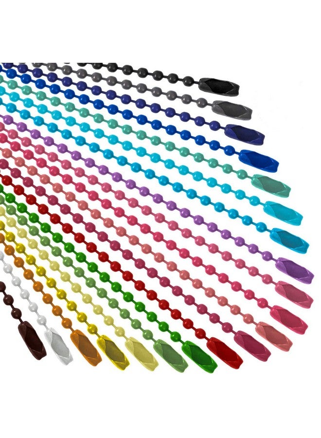 سانيكس 100 قطعة من سلسلة الخرز الكروي السائبة لعلامة الكلب سلسلة معدنية مقاس 4.72 بوصة سلسلة مفاتيح كروية مع موصلات للتعليق زينة عيد الميلاد (مختلط الألوان) - Image 1