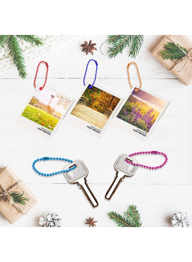 سانيكس 100 قطعة من سلسلة الخرز الكروي السائبة لعلامة الكلب سلسلة معدنية مقاس 4.72 بوصة سلسلة مفاتيح كروية مع موصلات للتعليق زينة عيد الميلاد (مختلط الألوان) - Image 3