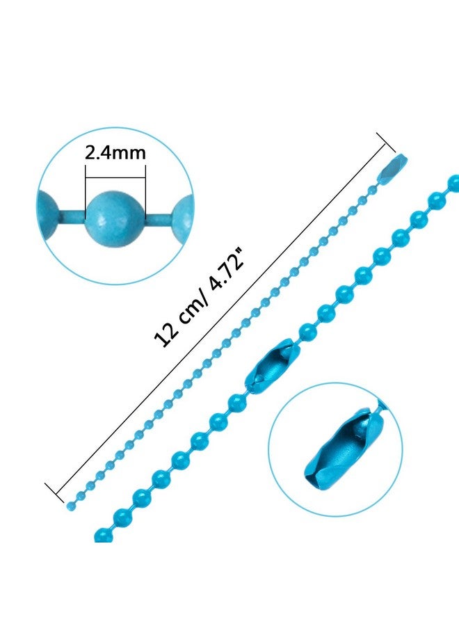 سانيكس 100 قطعة من سلسلة الخرز الكروي السائبة لعلامة الكلب سلسلة معدنية مقاس 4.72 بوصة سلسلة مفاتيح كروية مع موصلات للتعليق زينة عيد الميلاد (مختلط الألوان) - Image 5