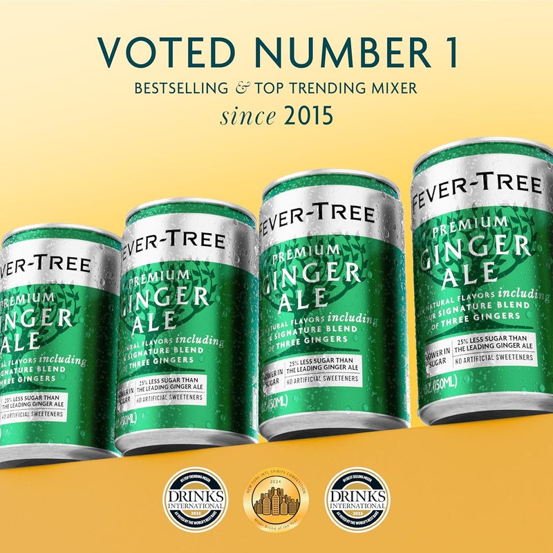 FEVER TREE Fever-Tree Premium Ginger Ale - Refreshing Mixer with Natural Ingredients - 150 ML Cans - Pack of 24 - Image 3