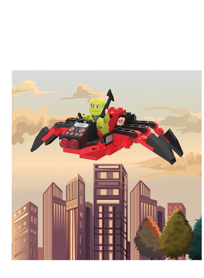 Playtive Spider Adventure Building Set , 79 Piece Action Toy for Kids Aged 5+, Includes Movable Spider and Mini Figure, Compatible with All Major Brick Brands , Encourages Creativity, Imagination & STEM Skills for boys and girls , TÜV Rheinland Certified - Image 2