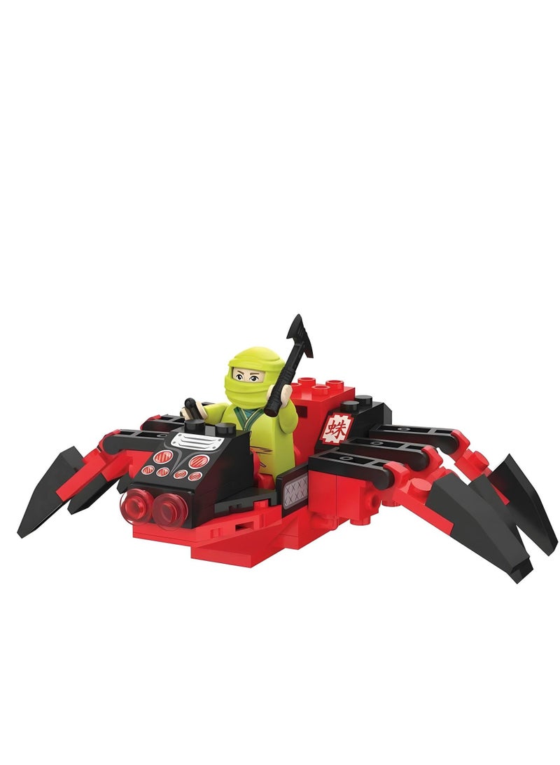 Playtive Spider Adventure Building Set , 79 Piece Action Toy for Kids Aged 5+, Includes Movable Spider and Mini Figure, Compatible with All Major Brick Brands , Encourages Creativity, Imagination & STEM Skills for boys and girls , TÜV Rheinland Certified - Image 1