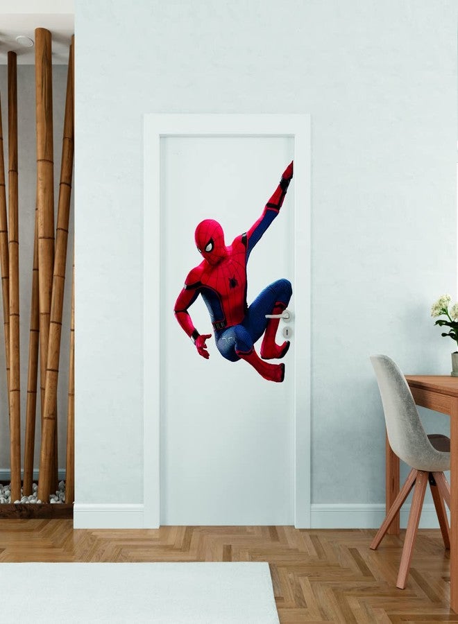 Decals Creation Door Wall Sticker (Multicolor, Size - 66 Cm X 41 Cm) Flying Spiderman Side Door Wall Stickers for Living Room, Office Wall Sticker - Image 4