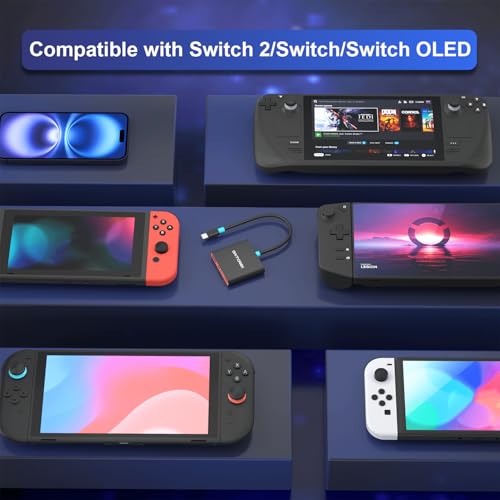 Gamorek Switch 2 Dock, Portable TV Dock for Switch 2 Dock, Support 8K@60Hz, 4K@60Hz HDR,UBS-A, 100W PD Fast Charging for Switch 2/ Switch/Switch OLED - Image 5