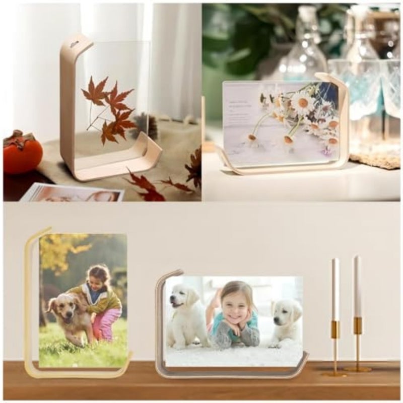 Acrylic Wooden Photo Frame, 2Pcs Rustic Wooden Frames With HD Glass, Double-sided Frame For Tabletop Display, Calendar DIY Frame, Photo Frames For Wedding Party Decor, Herbarium Display Frame - Image 5