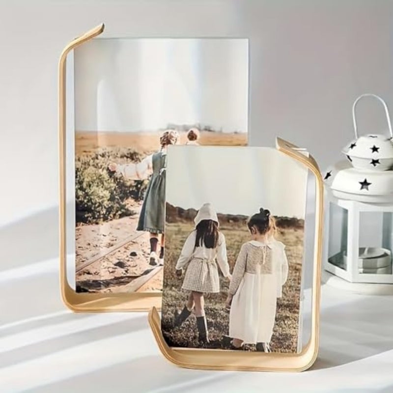 Acrylic Wooden Photo Frame, 2Pcs Rustic Wooden Frames With HD Glass, Double-sided Frame For Tabletop Display, Calendar DIY Frame, Photo Frames For Wedding Party Decor, Herbarium Display Frame - Image 2
