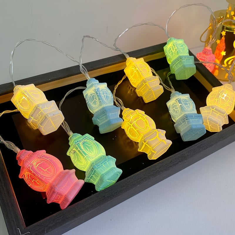 Ramadan Decorative Lanterns String Lights 59 06 Inch 10 Lights 2 AA Battery Box Moon Castle Star Shaped Decor - Image 4