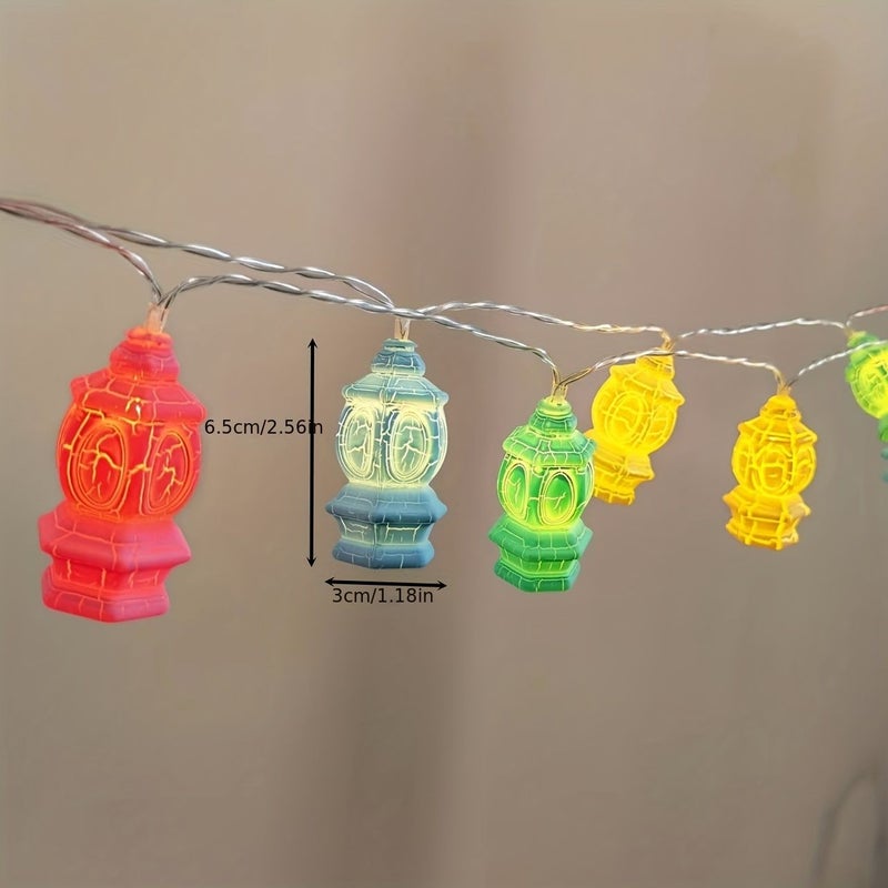 Ramadan Decorative Lanterns String Lights 59 06 Inch 10 Lights 2 AA Battery Box Moon Castle Star Shaped Decor - Image 3