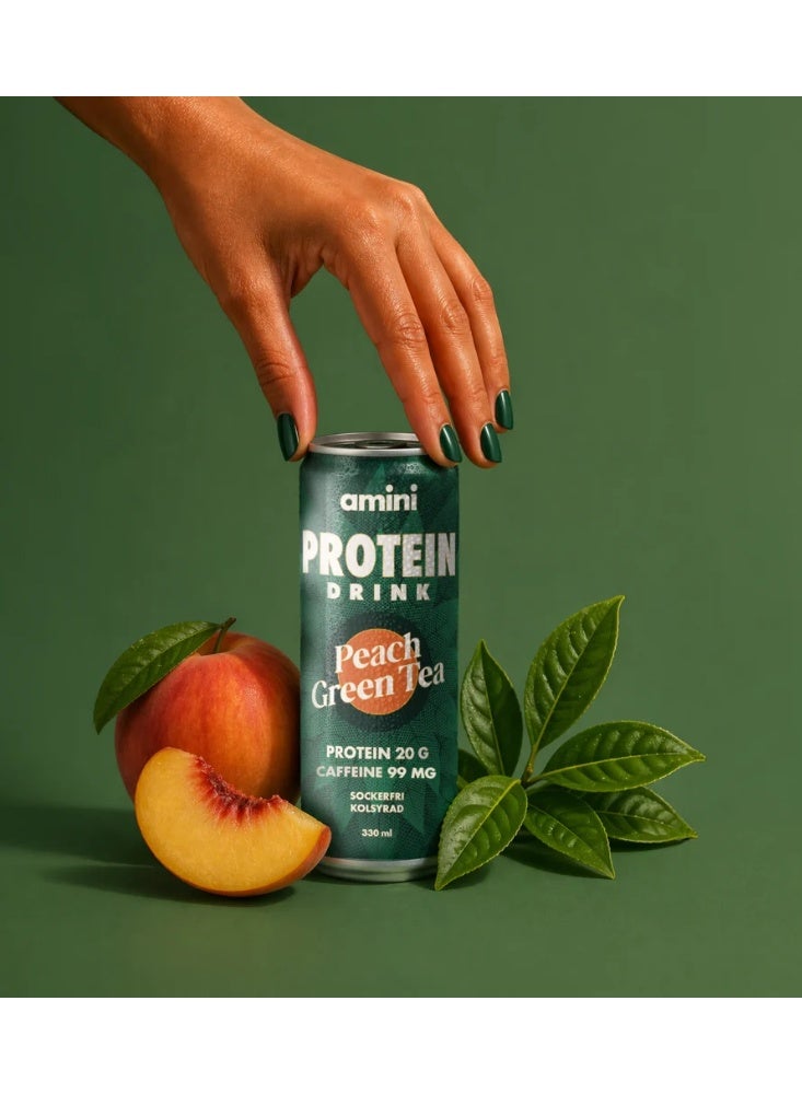 dovember Amini Protein Carbonated Drink Green Tea Peach 12* 330ml - Image 5