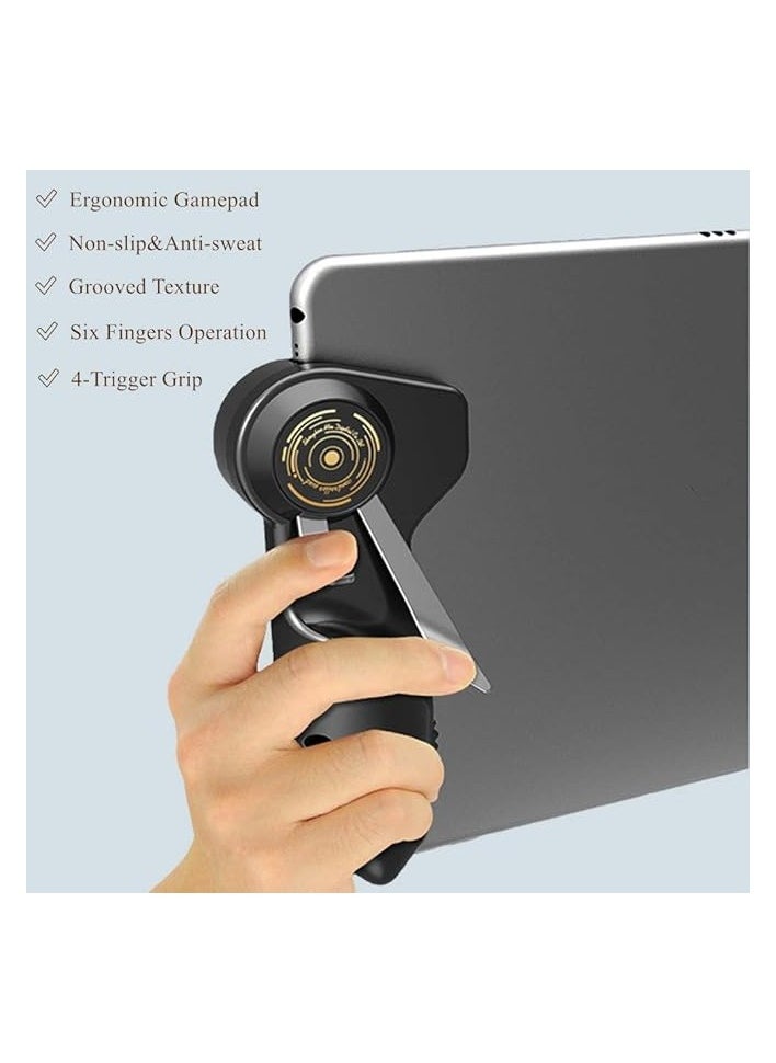 PROMASS PUBG Controller for Tablet - Mzpre 4 Triggers [6 Finger Operation] Sensitive Shoot Aim Trigger Gamepad Grip, Support 10-12.9 inch iPad & Tablet (Thickness < 10mm), Black  - Image 3