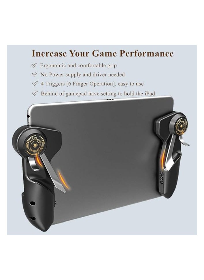 PROMASS PUBG Controller for Tablet - Mzpre 4 Triggers [6 Finger Operation] Sensitive Shoot Aim Trigger Gamepad Grip, Support 10-12.9 inch iPad & Tablet (Thickness < 10mm), Black  - Image 5