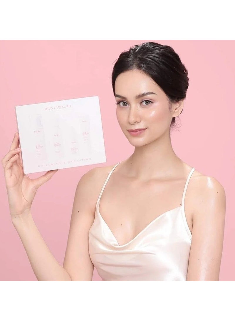 Fairy Skin Mild Facial Kit for Radiant Skin, Ultimate Care with 60ml Glow Booster Cleansing Gel, 60ml Water Essence Toner, 15ml Glow Booster Serum, and 10g Sun-Gel Cream for Pore Minimization. - Image 2