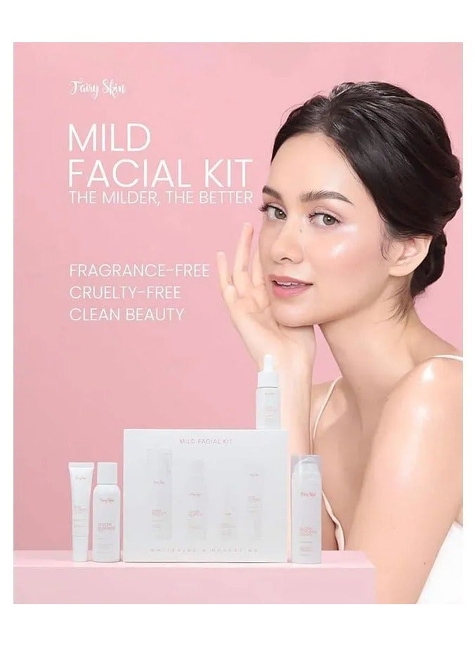 Fairy Skin Mild Facial Kit for Radiant Skin, Ultimate Care with 60ml Glow Booster Cleansing Gel, 60ml Water Essence Toner, 15ml Glow Booster Serum, and 10g Sun-Gel Cream for Pore Minimization. - Image 3