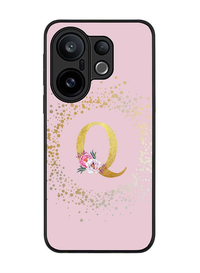Stylizedd For vivo X200 FE / S30 Pro mini Case,Slim fit Camera Protection, Shockproof Thin Phone cover  - Custom Monogram Floral - Q  (Pink )