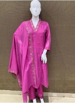 Cotton Mal Chanderi Fabric Kurta Pant Dupatta Set in Pink Colour | Indian Dress for Women | Traditional Dress Salwar Kameez Kurti Pant Dupatta Set | Ready to Wear Ethnic Kurta Set - pzsku/ZB57C851A509548423EE6Z/45/_/1733854106/3be7d9af-fcd1-4603-886b-f20de0451a16