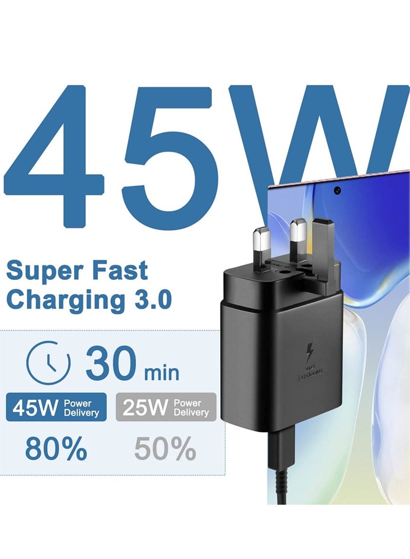 45W USB C Super Fast Charger USB C Plug for compatible Samsung Galaxy S22 Ultra/S22+/S22/S21 Ultra/S21+/S21/S20/Note20/Note10/S10,Galaxy Tab S7/S7+/S8/S8+/S8 Ultra,PPS Charger with 1M Cable USB C Fast - Image 2