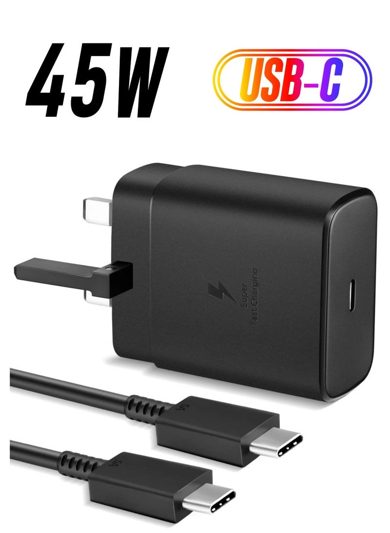 45W USB C Super Fast Charger USB C Plug for compatible Samsung Galaxy S22 Ultra/S22+/S22/S21 Ultra/S21+/S21/S20/Note20/Note10/S10,Galaxy Tab S7/S7+/S8/S8+/S8 Ultra,PPS Charger with 1M Cable USB C Fast - Image 1