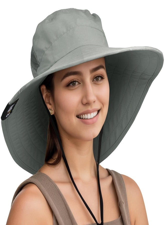 Solaris Wide Brim Sun Hat for Women, UPF 50+ UV Protection Outdoor Packable Sun Hat for Gardening, Gray - Image 1