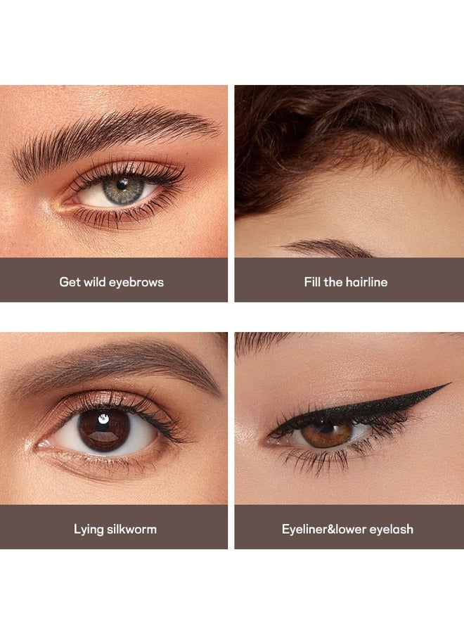 pudaier Lifelike Eyebrow Pencil- Long Lasting 4 Fork Liquid Smudge Proof Eyebrow Pencil，Waterproof Long lasting Natural Brows Looking 05# Dark Brown - Image 4