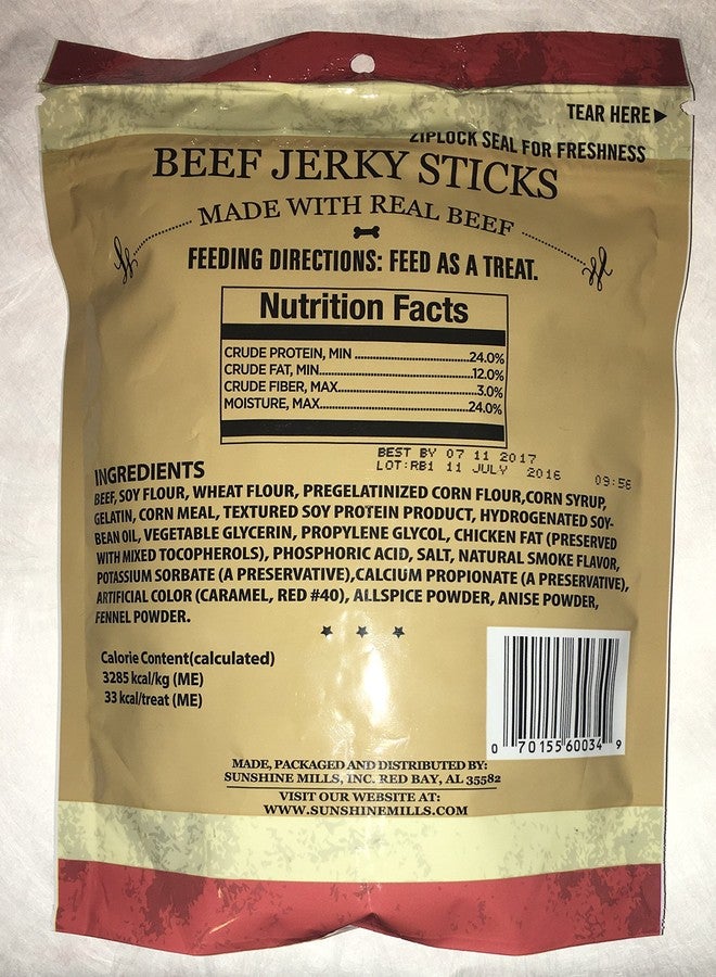 شروق الشمس مكافآت الكلاب من صن شاين ميلز أولد جلوري، صنع بفخر في الولايات المتحدة الأمريكية، 6 أونصة (عصي لحم بقري مجفف مصنوعة من لحم بقري حقيقي) - Image 2