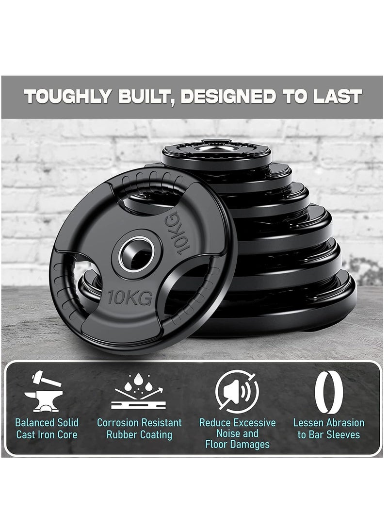 Sky Land Fitness Olympic Weight Plate With Rubber Finish| Barbell Weight Plate Disc For Lifting & Strength Training, 10kg  - Image 2