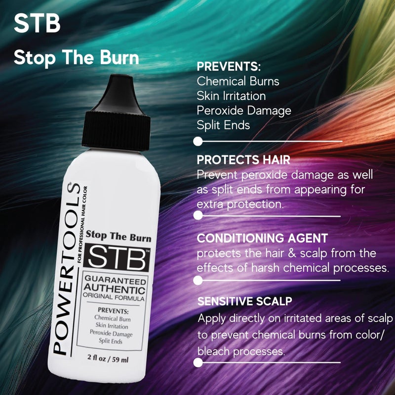 POWERTOOLS STB, The Original Stop The Burn 2 oz | Mix Directly Into Hair Color Formula To Lessen Scalp Irritation From Hair Color - Image 2