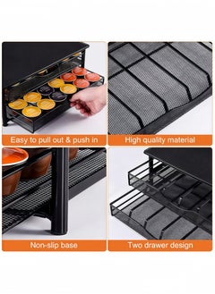 Peachjoy Coffee Pod Holder Drawer for K-Cup and Dolce Gusto - 72 Capsule Capacity, Compact Pod Storage Organizer for Kitchen Countertops Black  - Image 3