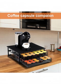 Peachjoy Coffee Pod Holder Drawer for K-Cup and Dolce Gusto - 72 Capsule Capacity, Compact Pod Storage Organizer for Kitchen Countertops Black  - Image 5