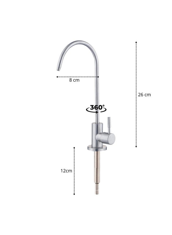 Shapure Imported Ro Faucet tap for Undersink for All Ro Water purifiers, Stainless Steel Kitchen Sink Faucet Tap with Chrome Finish for RO Drinking Water Filter (Kent Type Faucet) - Image 2
